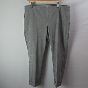 J.Jill Premium Bi Stretch Black White Check Pull On Cuffed Pants Sz 14P
